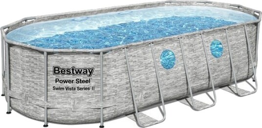 Bestway Power Steel Swim Vista Series Oval Bassengsett 549x274x122 cm Bestway Power Steel Swim Vista Series Oval Bassengsett 549x274x122 cm
