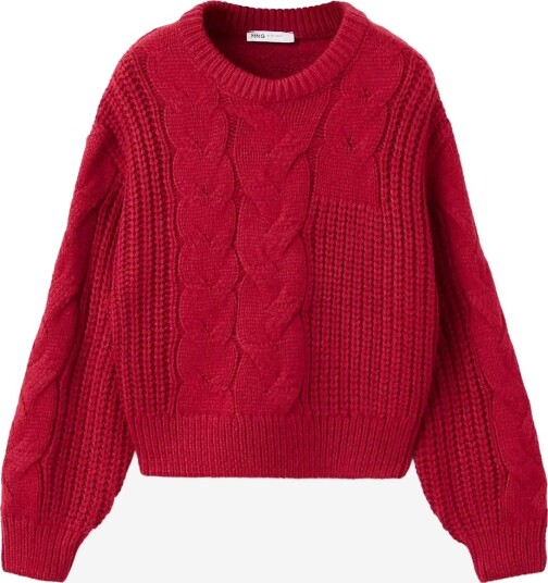 Mango Braided Knitted Sweater RED 152
