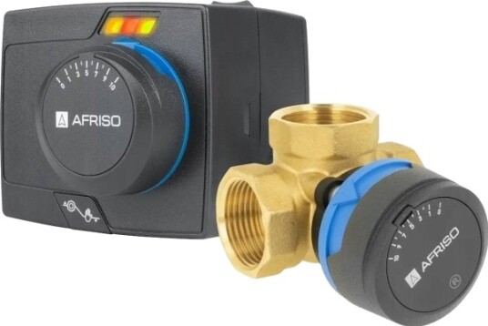 Afriso 3 Veis Blandeventil Roterende Arv 384 Vario Proclick + Aktuator Arm 343 Proclick Dn25 Rp1" Kvs 4,5 12