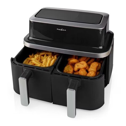 Nedis KAAF320BK Dobbel Airfryer 2 x 4,2 L 2600W med Timer og Digital Display Nedis KAAF320BK Dobbel Airfryer 2 x 4,2 L 2600W med Timer og Digital Display