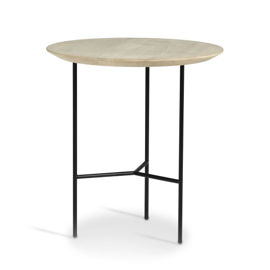 Mavis Tribeca Side Table 47 cm Soaped Rustic Oak/Black Legs