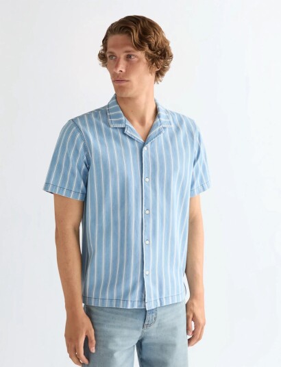 Wrangler Ss Resort Shirt Blue M x 00