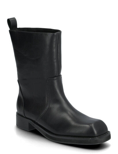 Bianco Biajesse Mid Pull On Boot Faux Leather - Black - 37 Bianco Biajesse Mid Pull On Boot Faux Leather - Black - 37