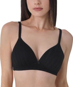 sassa BH Natural Stripe Padded Soft Bra Svart viskose A 70 Dame