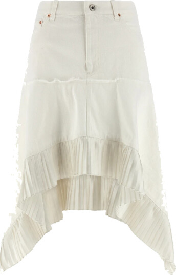 Sacai Dame Skjørt Hvit S, Sacai Dame Skjørt Hvit S,