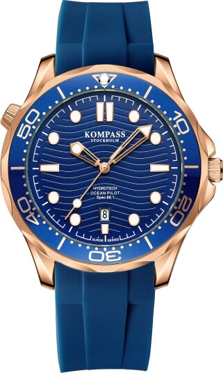 Kompass Ocean Pilot Rose Gold Blue