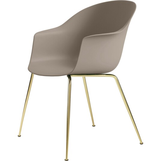 Gubi Bat Stol Conic Brass Semi Matt/New Beige