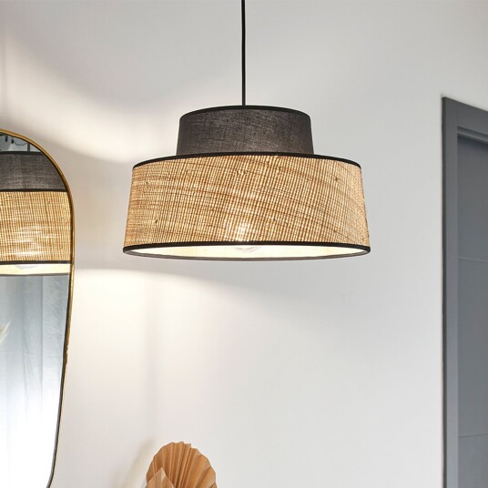 Pendellampe COREP Mallorca dimmbar Beige Stue Stoff / Tekstil 21 Beige