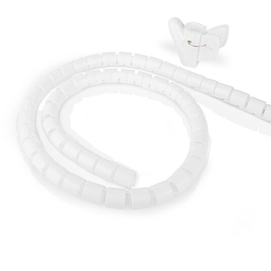 Nedis Spiral Kabelhylse 32 mm Hvit - Selvlukkende Kabelordner
