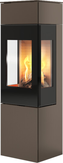 Rais Nexo 140 mocca gasspeis med sideglass og glassdør