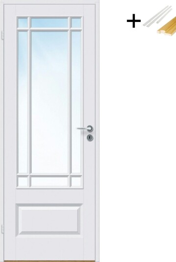 Innerdør Bygg1 Ida Kompakt FW New York Klarglass med Karmsett