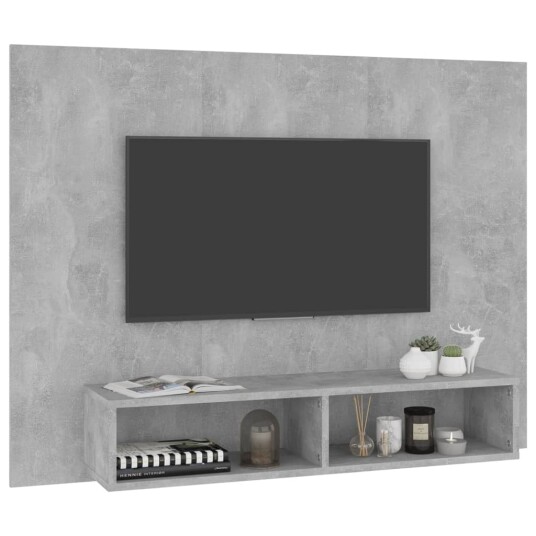 vidaXL Veggmontert TV-benk betonggrå 120x23,5x90 cm sponplate vidaXL Veggmontert TV-benk betonggrå 120x23,5x90 cm sponplate