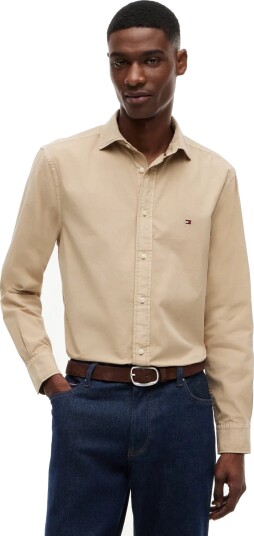 Tommy Hilfiger Gmd Poplin Semi Spread Rf Sht   Beige   XS