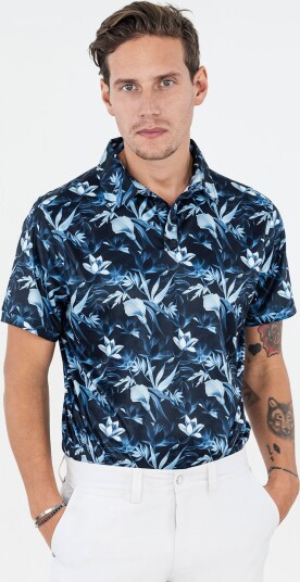 Func Factory Printed Golf pologenser herre Navy Print (840) XX-Large Func Factory Printed Golf pologenser herre Navy Print (840) XX-Large