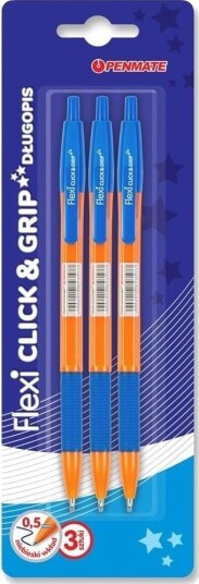 Penmate Długopis Flexi Clic&Grip 0,5Mm 3 Szt. Penmat