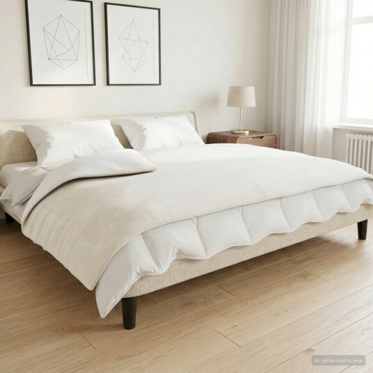 vidaXL Vektet Teppe Hvit 122 x 183 cm 9 kg 100% Bomull 205T