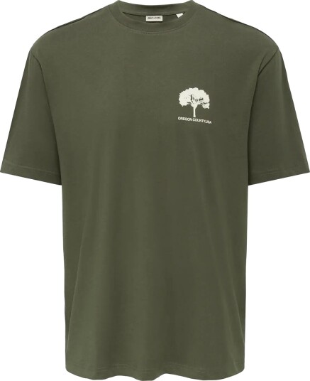 ONLY & SONS Onsaxel Bonsai Rlx Ss Tee   Khaki green   M