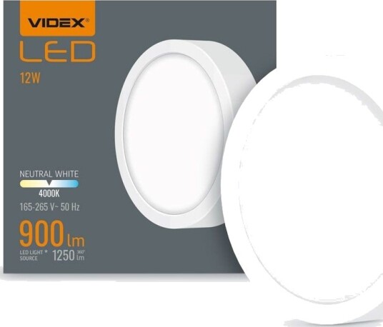 12W Ø17cm LED taklampe   4000K 900lm IP20 innendørs hvit kant inkl. lyskilde   Kulør : Nøytral