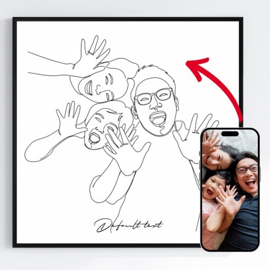 Namly Design Personlig Plakat – Din Egen Linjekunst – Kvadratisk AI Plakat POSTERSQUAREVYEKIQ