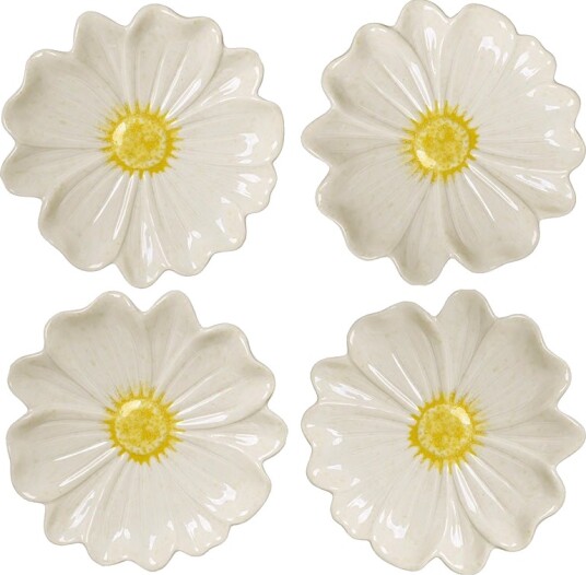 Seasons Spring Collection Tallerken Blomst 21cm Hvit 4pk