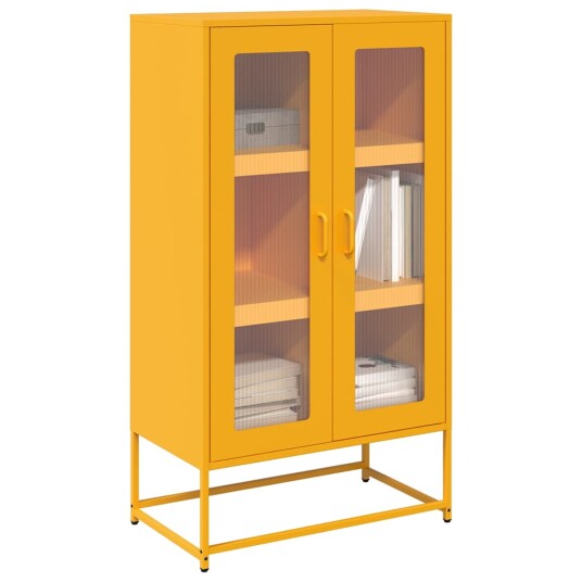  Highboard sennepsgul 68x39x123 cm stål 8721158371935