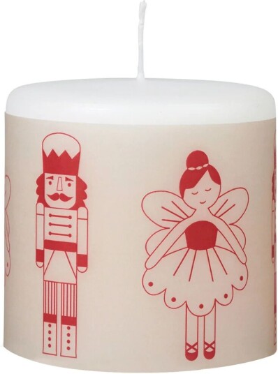 Broste Copenhagen Fairy Tale lys 8 cm Hvit-rød