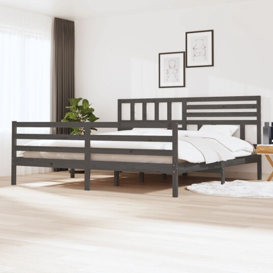 vidaXL Sengeramme grå heltre 200x200 cm vidaXL Sengeramme grå heltre 200x200 cm