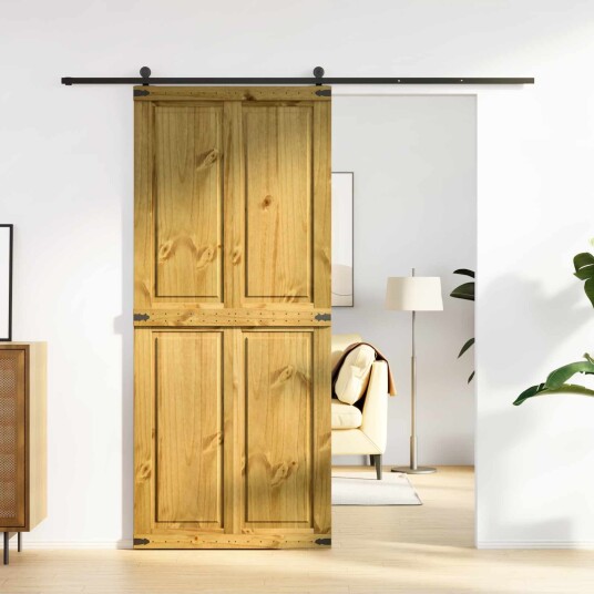 vidaXL Låvedør Corona HonningBrun 90 x 210 cm Heltre furu