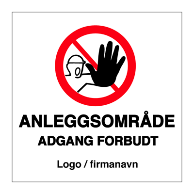 Jo Safety HMS Byggeplasskilt: Anleggsområde adgang forbudt m/logo 950 x mm 6301008RD