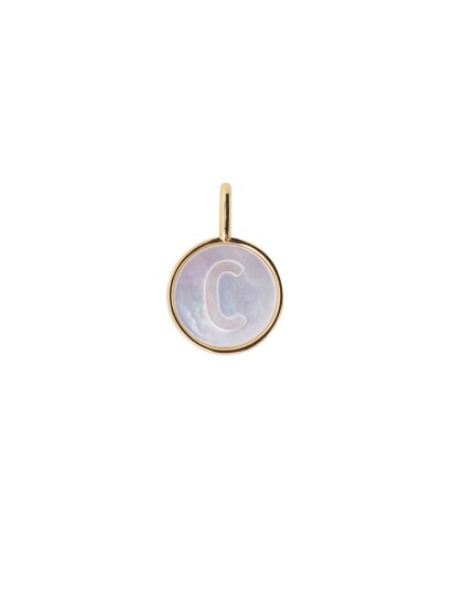 Design Letters Pearl Charm Gold A-Z - Gold - Ø:12MM Design Letters Pearl Charm Gold A-Z - Gold - Ø:12MM