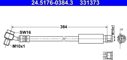 Bremseslange ATE 24.5176 0384.3 Bremseslange ATE 24.5176 0384.3