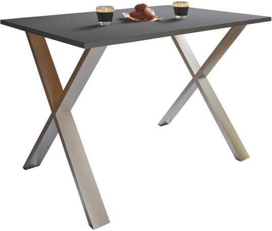 XonaX spisebord 80x80 antracitt sølvfarget.