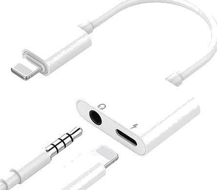 Extra Digital Dobbeltadapter iPhone Lightning Til 3,5mm CA911813 Extra Digital Dobbeltadapter iPhone Lightning Til 3,5mm CA911813