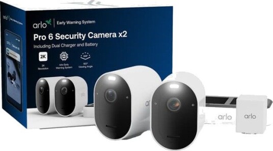 Arlo Pro 6 overvåkningskamerasett (2-pk, hvit)