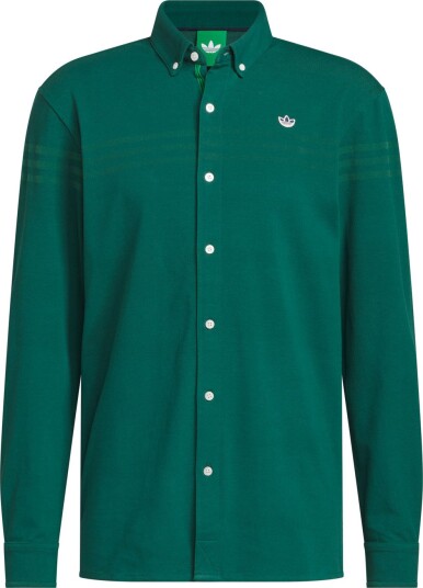 Adidas S Ls Button Up Golf pologenser herre Cgreen Medium