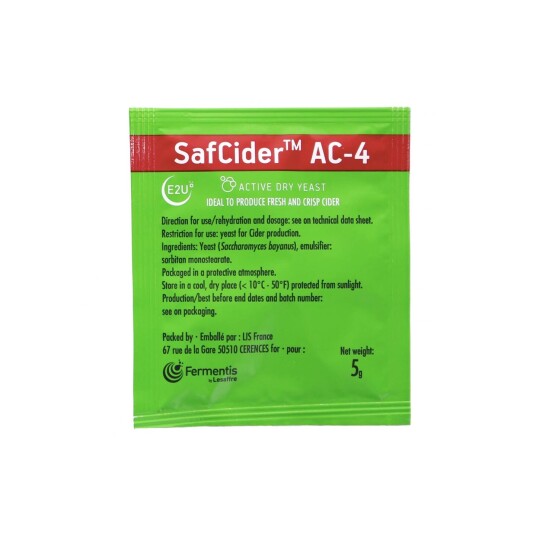 Fermentis SafCider AC 4 5g Aromatisk profil av epler