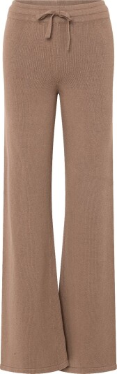Organic Basics True Knit Wide Leg Pants   Brown   S