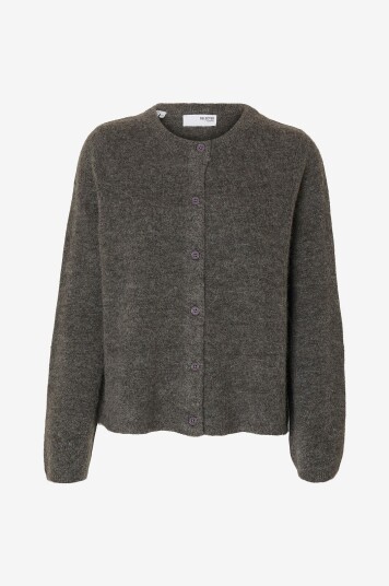 Selected FEMME - Kofte slfLulu New LS Knit Cardigan - Grå