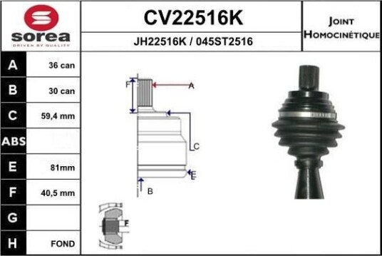 Drivledd EAI CV22516K Drivledd EAI CV22516K