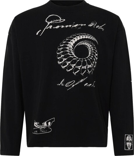 Weekday Oversized Graphic Long Sleeve BLACK "SPIRAL" XL Weekday Oversized Graphic Long Sleeve BLACK "SPIRAL" XL