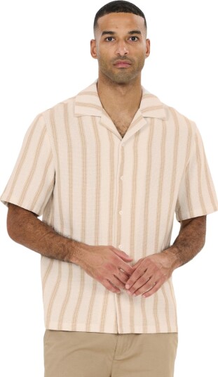 NOU Puth Kortermet Skjorte Herre Beige 2XL