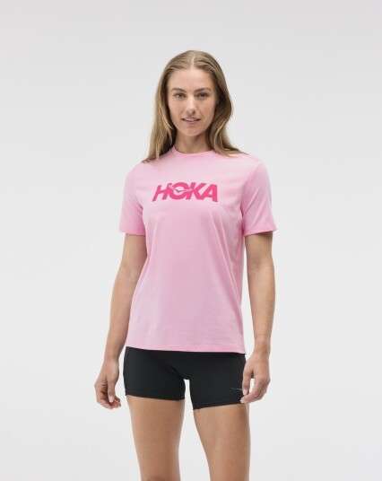 Hoka Core Logo CTN Short Sleeve Tee Rosa S