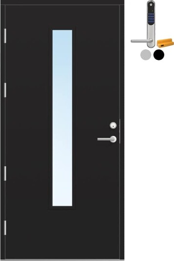 Ytterdør Bygg1 Fjell 15 Klarglass med Yale Doorman Classic Home