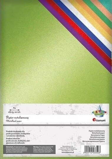 Titanum Metallisert Papir A4 10 Farger 180 G