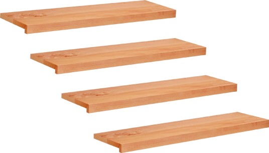 vidaXL Trappetrinn 4 stk. 90 x 25 x 2 cm Lakk Massiv bøketre