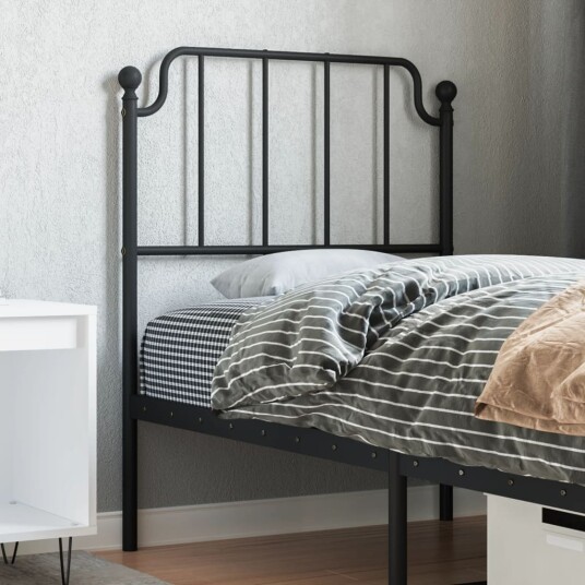 Sengegavl i metall svart 75 cm 8721012212220