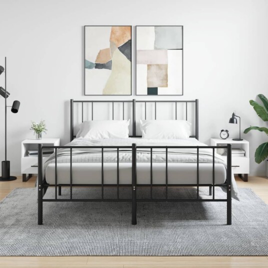 vidaXL Nattbord 2 stk hvit 40x35x47,5 cm konstruert tre