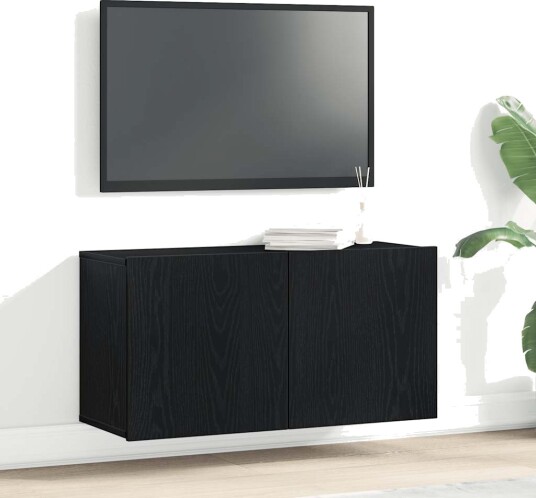 vidaXL TV skap svart eik 80x30x41 cm konstruert tre