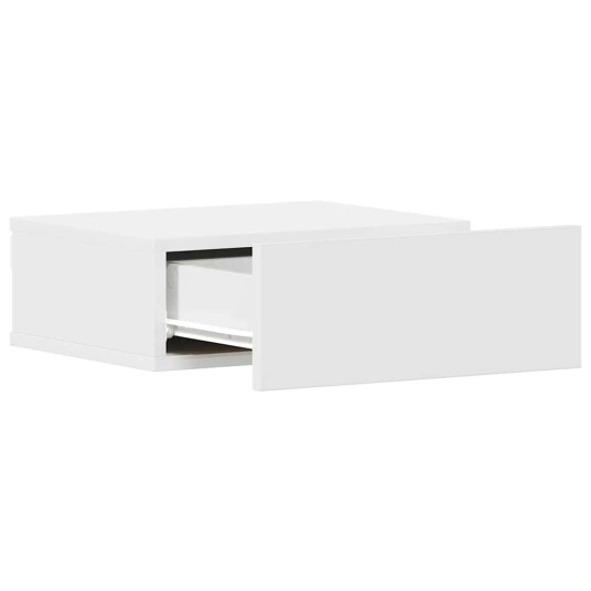 vidaXL Flytende nattbord hvit 40x30x15 cm sponplate