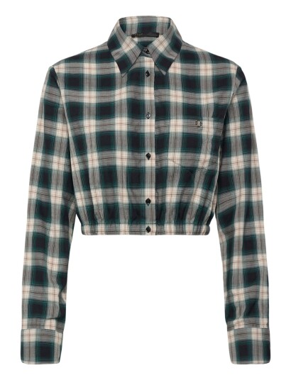 Maje Cropped Cotton Shirt Green 2 Maje Cropped Cotton Shirt Green 2